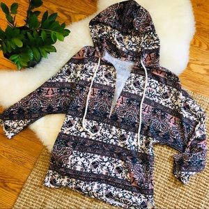 Boho Floral Hoodie Sweatshirt